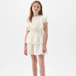 Gap Kids Cream Ruffle Dress Small
